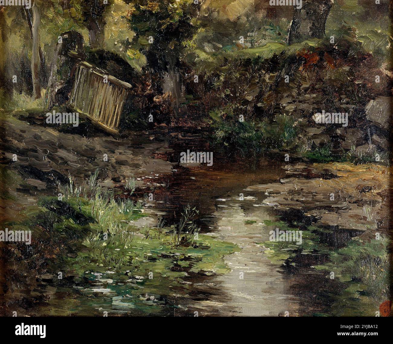 Carlos de Haes / 'A Stream (Port-Aven)', 1877-1884, Spanischschule, Leinwand, 31,2 cm x 39 cm, P04375. MUSEUM: MUSEO DEL PRADO, MADRID, SPANIEN. Stockfoto