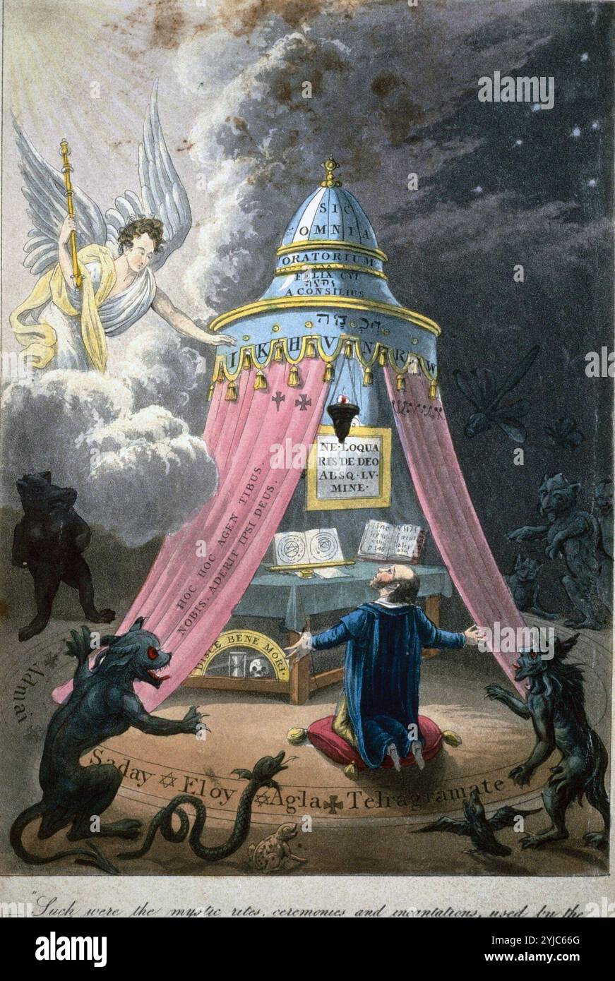 Mystic Riten Zeremonien beschwörungen von Der Astrologin, 1825. Stockfoto