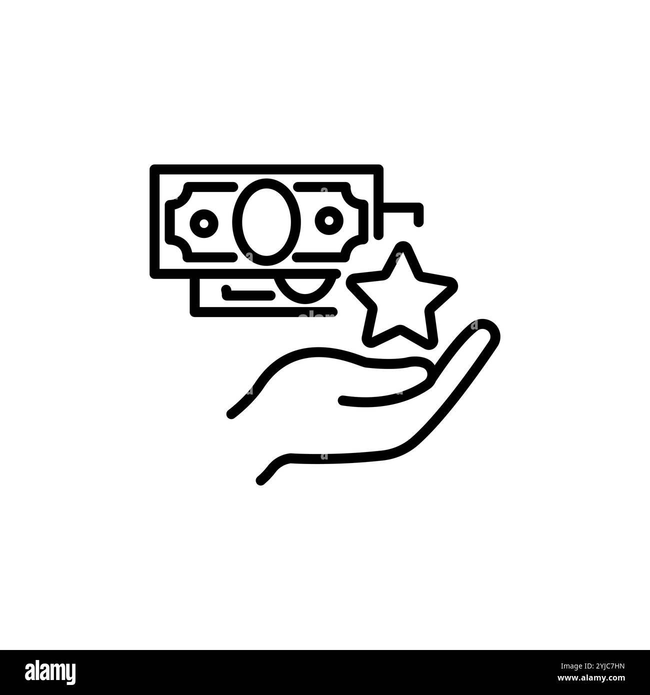 Money Bonus bearbeitbare Kontur Symbol isoliert auf weißem Hintergrund flache Vektor Illustration. Pixel perfekt. Stock Vektor