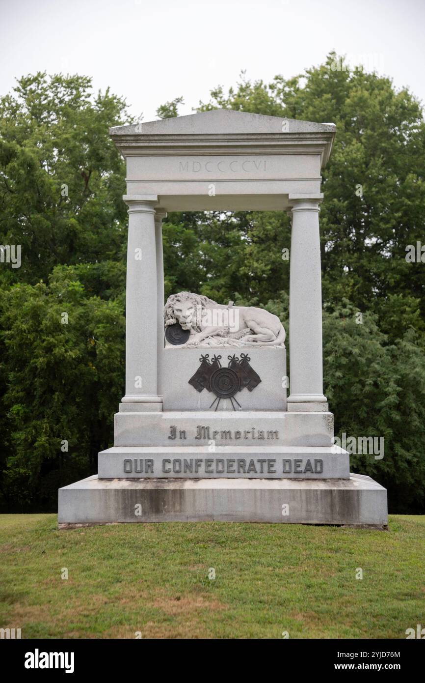 Higginsville, Missouri - der Confederate Cemetery an der Confederate Memorial State Historic Site. Nach dem Bürgerkrieg war der Ort Sitz der Confedera Stockfoto