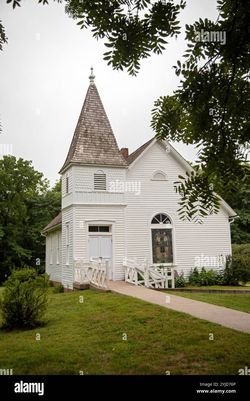 Higginsville, Missouri - die Kapelle an der Confederate Memorial State Historic Site. Nach dem Sezessionskrieg war der Ort Sitz der konföderierten Armee vetera Stockfoto
