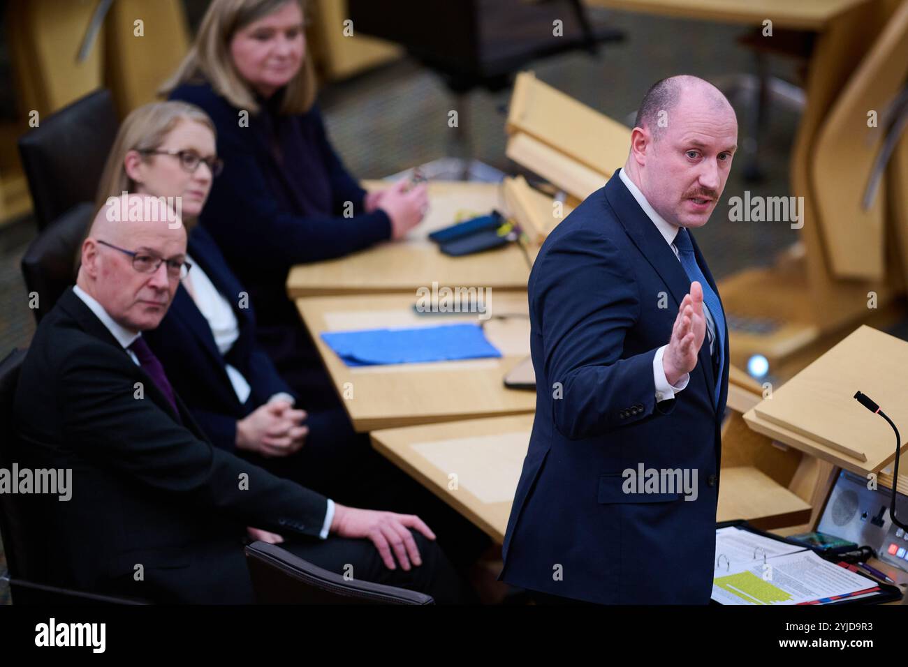 Edinburgh Schottland, Vereinigtes Königreich 14. November 2024. Kabinettssekretär für Gesundheit und Soziales Neil Gray MSP im schottischen Parlament für eine Ministererklärung zu Ministerveranstaltungen. Credit sst/alamy Live News Stockfoto