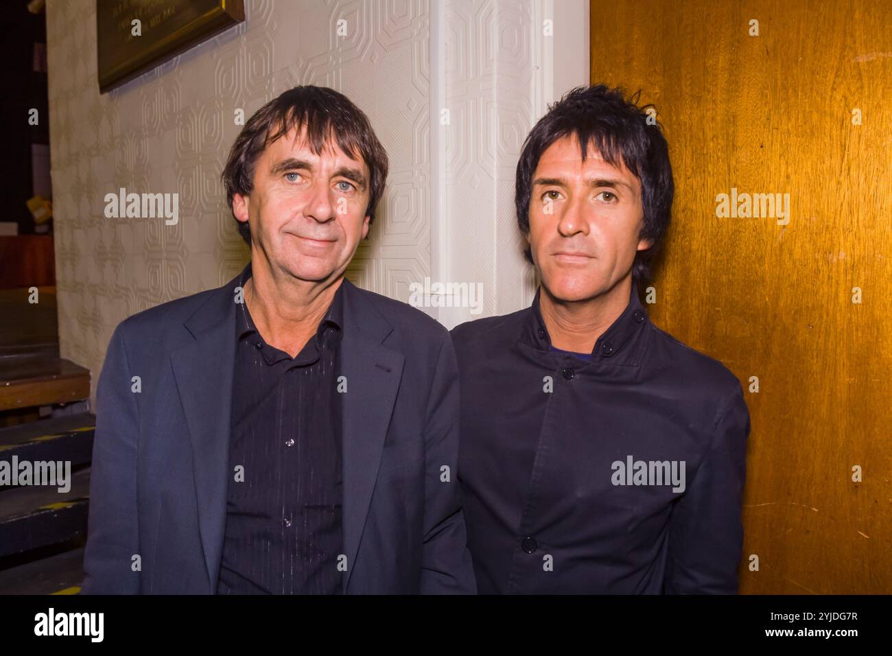 Johnny Marr hielt einen Vortrag an der Salford University als Gastprofessor für Musik am 4. November 2008 in Salford, Greater Manchester, England, Vereinigtes Königreich. Stockfoto