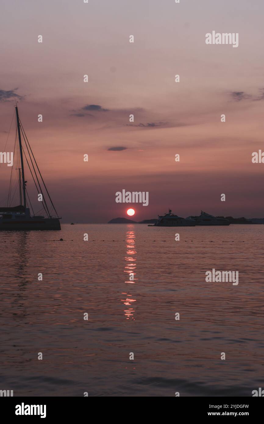 Sonnenuntergang in Cavtat, Kroatien Stockfoto Sonnenuntergang in Cavtat, Kroatien Stockfoto