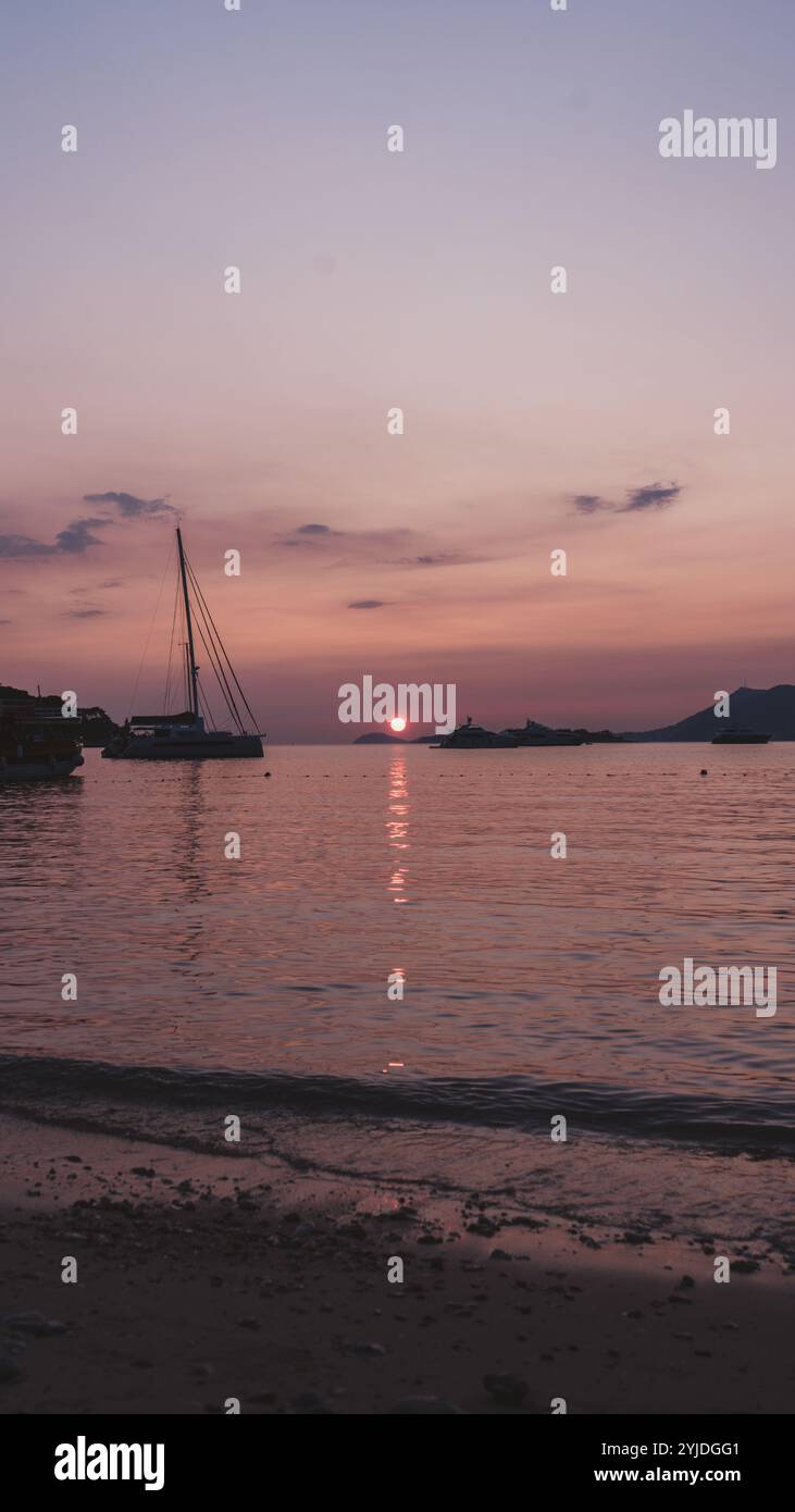 Sonnenuntergang in Cavtat, Kroatien Stockfoto Sonnenuntergang in Cavtat, Kroatien Stockfoto