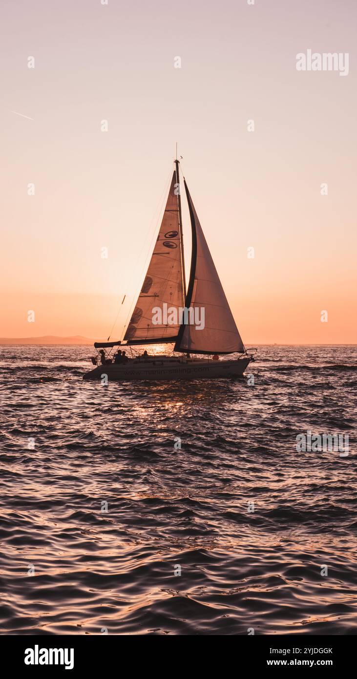 Zadar, Kroatien Sonnenuntergang Stockfoto