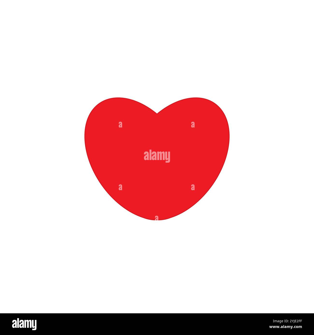 Rotes Herz auf weißem Hintergrund. Ein flaches Herz-Symbol. Stock Vektor