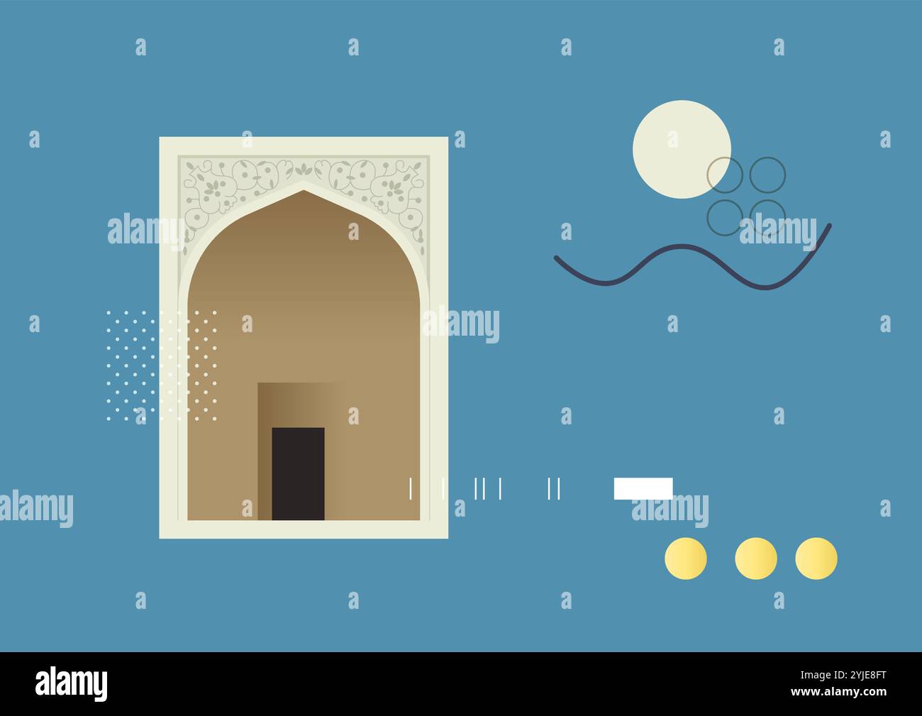 Moghal Arch Window Elements (Moghal Arch Window Elements) – Stock Illustration als EPS 10-Datei Stock Vektor