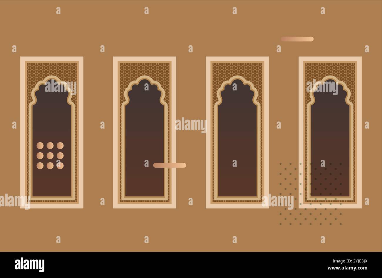 CityWalk – traditionelles Rajasthani-Fenster – Stock-Illustration als EPS 10-Datei Stock Vektor