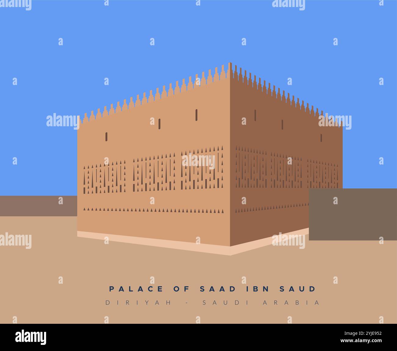 Palast von Saad ibn Saud in Diriyah - Saudi-Arabien - Stock Illustration als EPS 10 Datei Stock Vektor