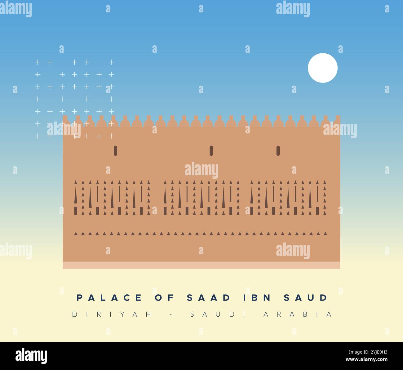 Palast von Saad ibn Saud in Diriyah - Saudi-Arabien - Stock Illustration als EPS 10 Datei Stock Vektor