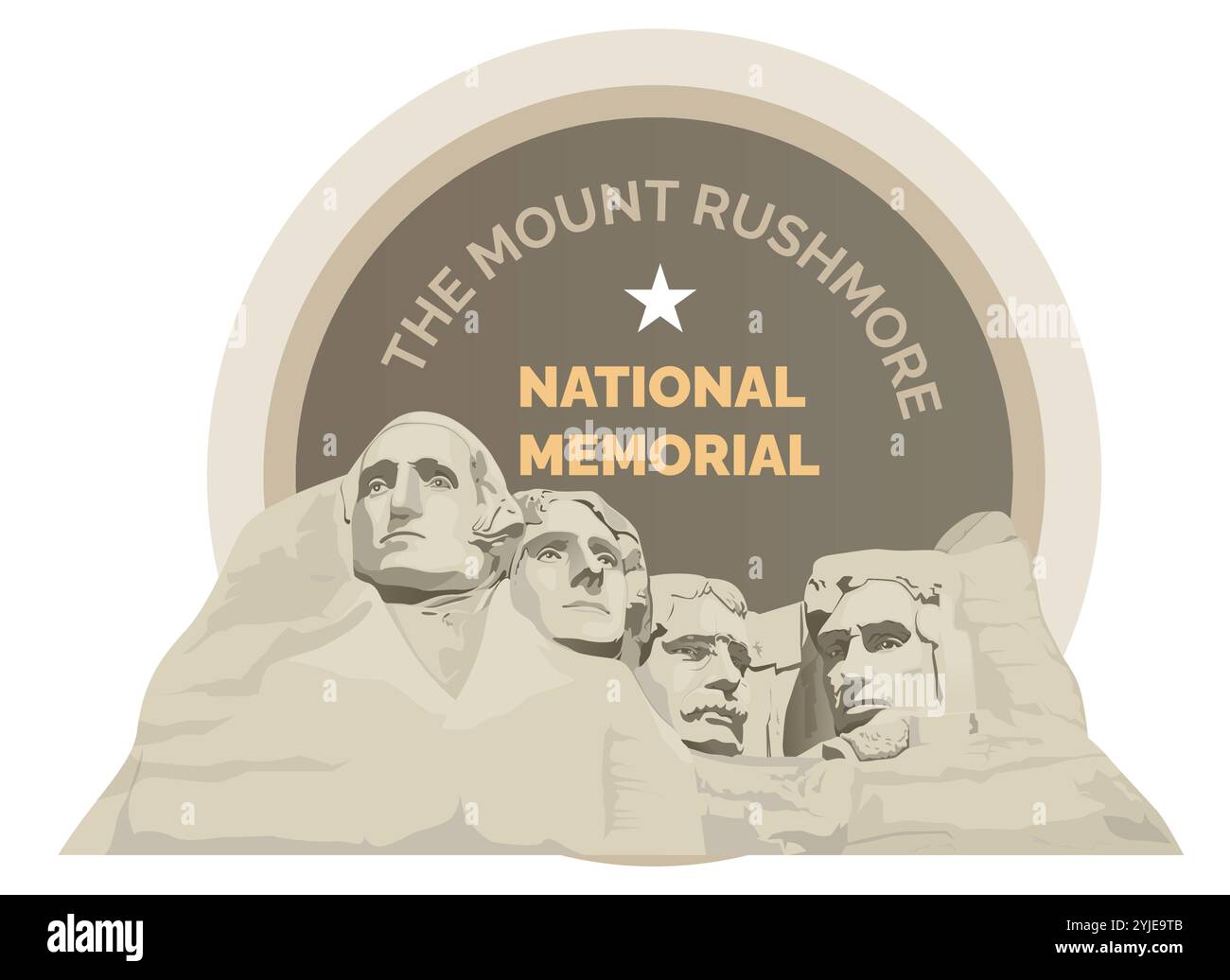 Mount Rushmore National Memorial – Stock Illustration als EPS 10 Datei Stock Vektor