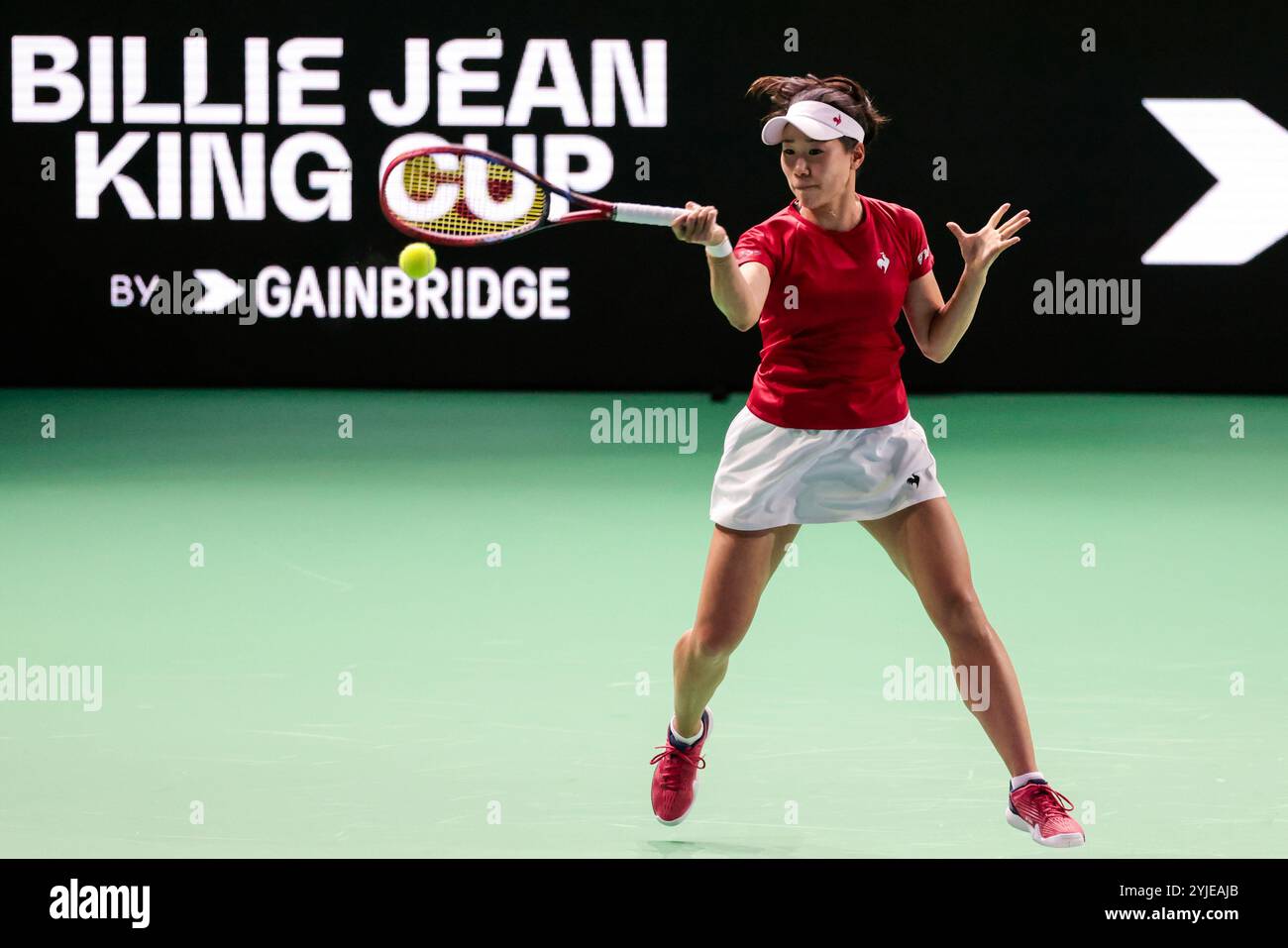 Malaga, Spanien. November 2024. MALAGA, SPANIEN - 14. NOVEMBER: NAO Hibino von Japan vor dem Billie Jean King Cup Finale im Palacio de Deportes Jose Maria Martin Carpena am 14. November 2024 in Malaga, Spanien. (Foto: Jose-Luis Contreras/MB Media/MB Media) Credit: MB Media Solutions/Alamy Live News Stockfoto