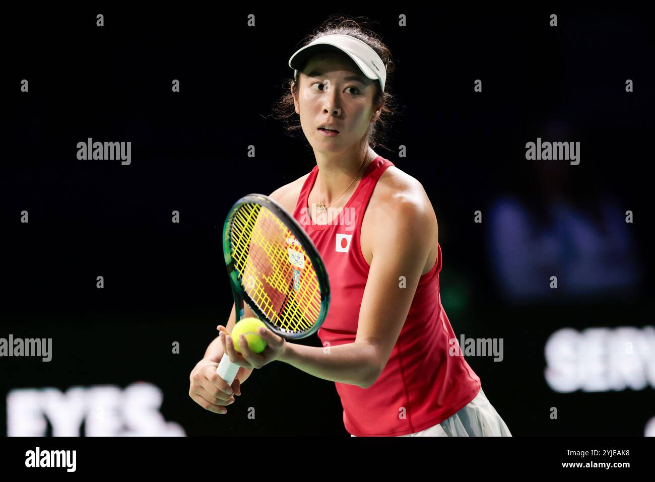 Malaga, Spanien. November 2024. MALAGA, SPANIEN - 14. NOVEMBER: ENA Shibahara aus Japan vor dem Billie Jean King Cup Finale im Palacio de Deportes Jose Maria Martin Carpena am 14. November 2024 in Malaga, Spanien. (Foto: Jose-Luis Contreras/MB Media/MB Media) Credit: MB Media Solutions/Alamy Live News Stockfoto