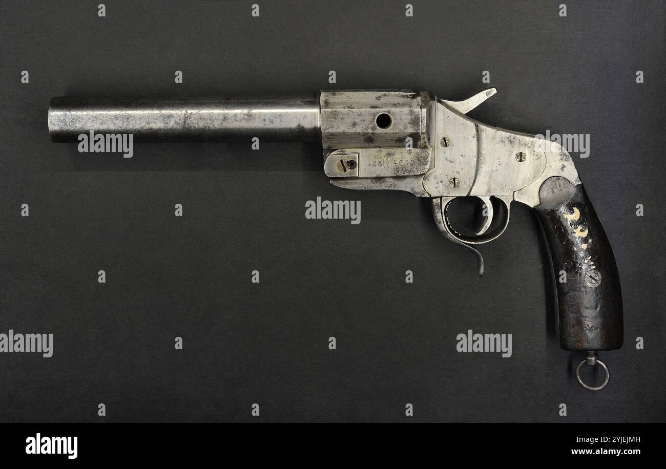 Mauser Flare Pistole M.1894, Deutschland. Lettisches Kriegsmuseum. Riga. Lettland. Stockfoto