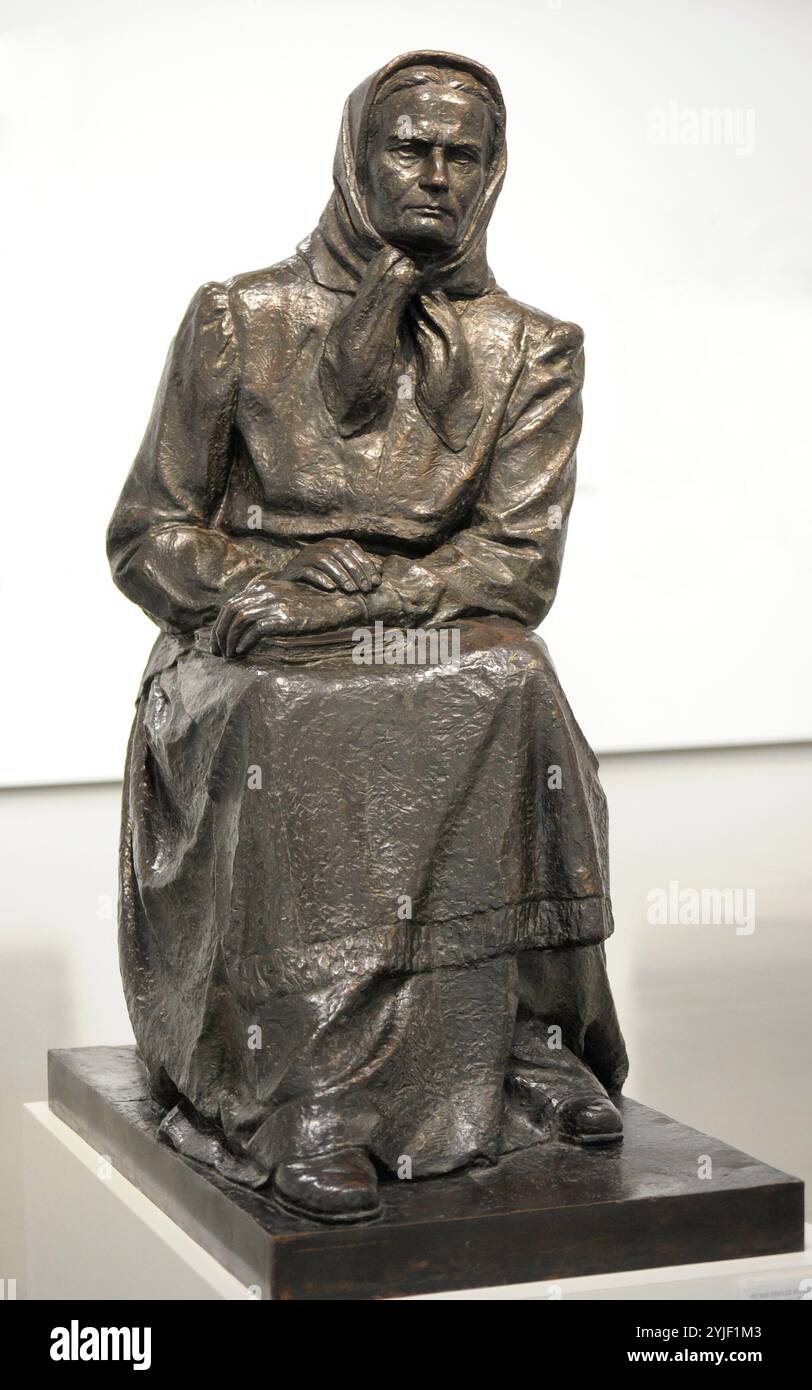 Zemaite (Pseudonym von Julija Beniuseviciute-Zymantiene) (1845-1921). Litauische Schriftsteller. Skulptur von Petras Povilas Aleksandravicius (1906-1997), 1950-1954. Kupfer electrotype. National Gallery Kunst Vilnius. Litauen. Stockfoto