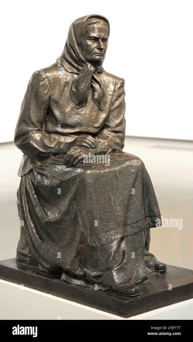 Zemaite (Pseudonym von Julija Beniuseviciute-Zymantiene) (1845-1921). Litauische Schriftsteller. Skulptur von Petras Povilas Aleksandravicius (1906-1997), 1950-1954. Kupfer electrotype. National Gallery Kunst Vilnius. Litauen. Stockfoto