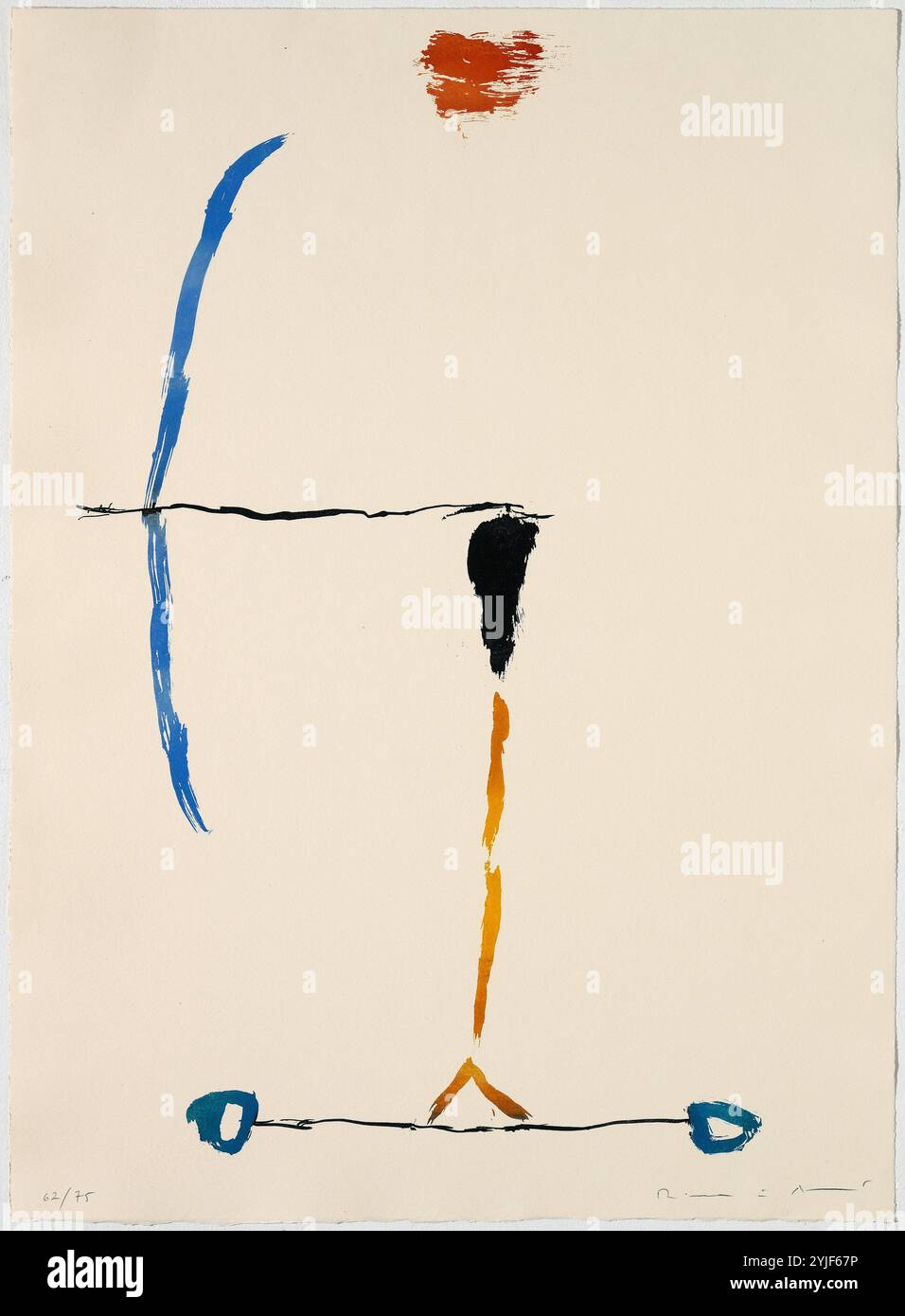 Josep Maria Riera i Aragó/Flugzeug blau Bogen', 2006, Kupferstich (Radierung), 54 x 40 cm. Stockfoto