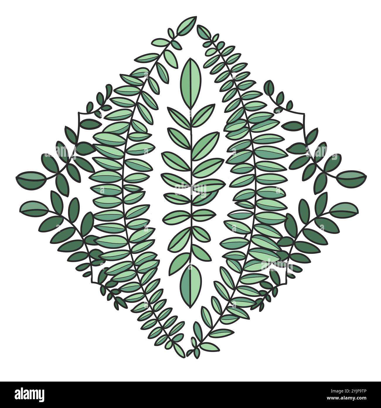 Abbildung mit grafischen Blättern Stockfoto