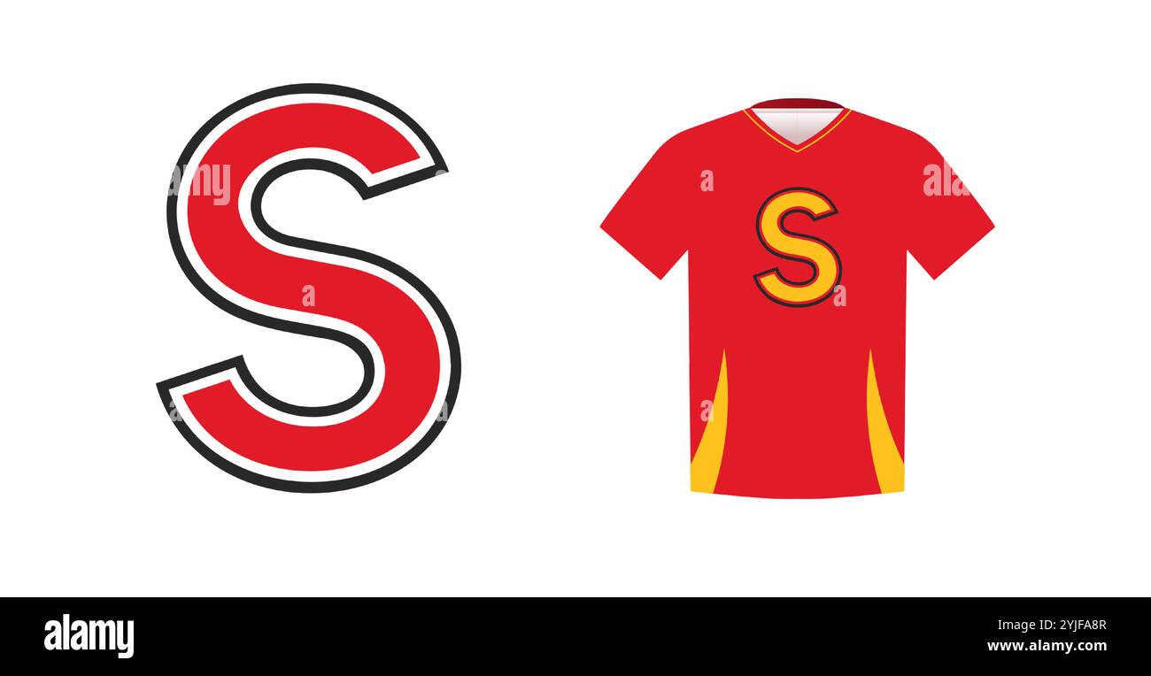 Auffälliger Buchstabe Z für Sporttrikot, College- oder Schultrikot. Identität des Sportteams, Warenzeichen, Nationalliga-Wettkampfbekleidung Stock Vektor