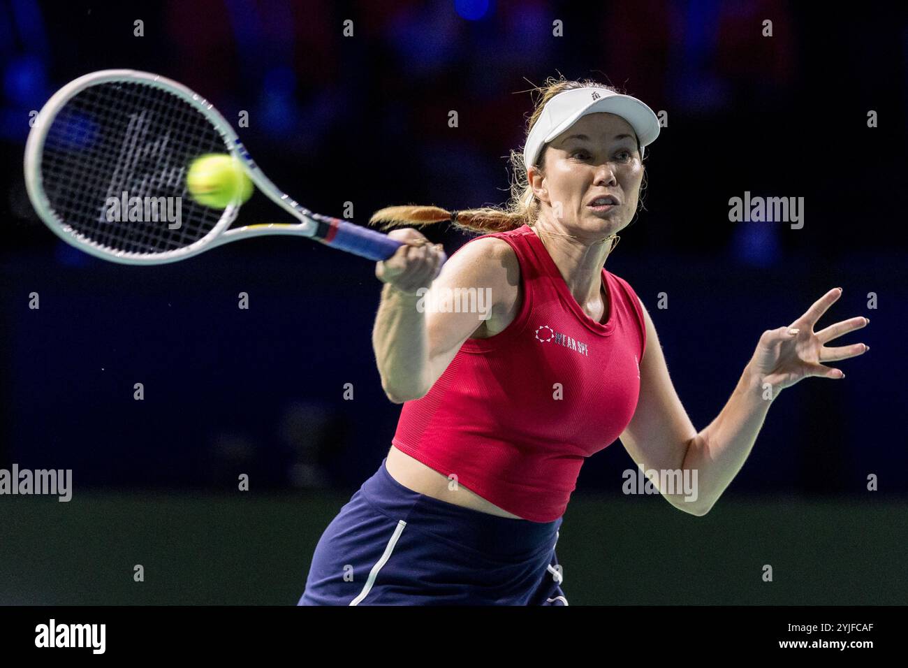 November 2024; Palacio de Deportes Jose Maria Martin Carpena Arena, Malaga, Spanien; Billie Jean King Cup Finals, Tag 2; Danielle Collins (USA) Stockfoto