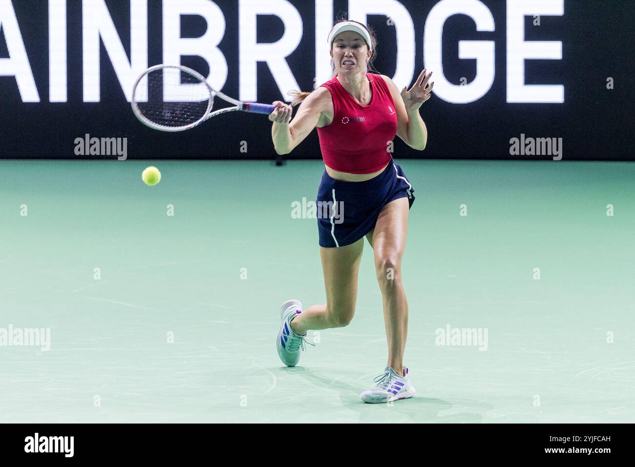 November 2024; Palacio de Deportes Jose Maria Martin Carpena Arena, Malaga, Spanien; Billie Jean King Cup Finals, Tag 2; Danielle Collins (USA) Stockfoto