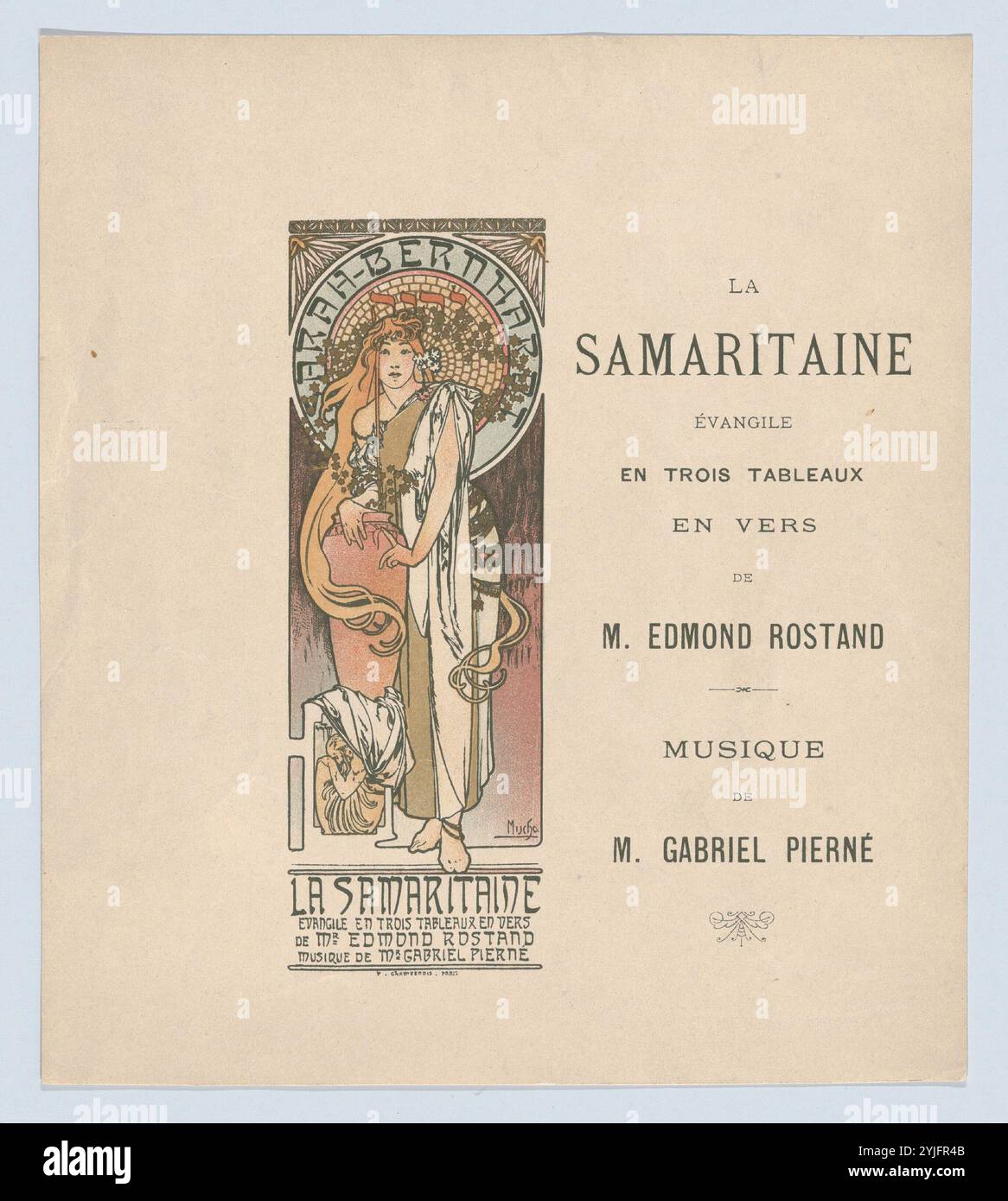 La Samaritaine. Artist: Alphonse Mucha (Tschechisch, Ivancice 1860-1939 Prag). Maße: Blatt: 7 15/16 x 7 1/16-in. (20,2 x 18 cm). Datum: 1897. Museum: Metropolitan Museum of Art, New York, USA. Stockfoto