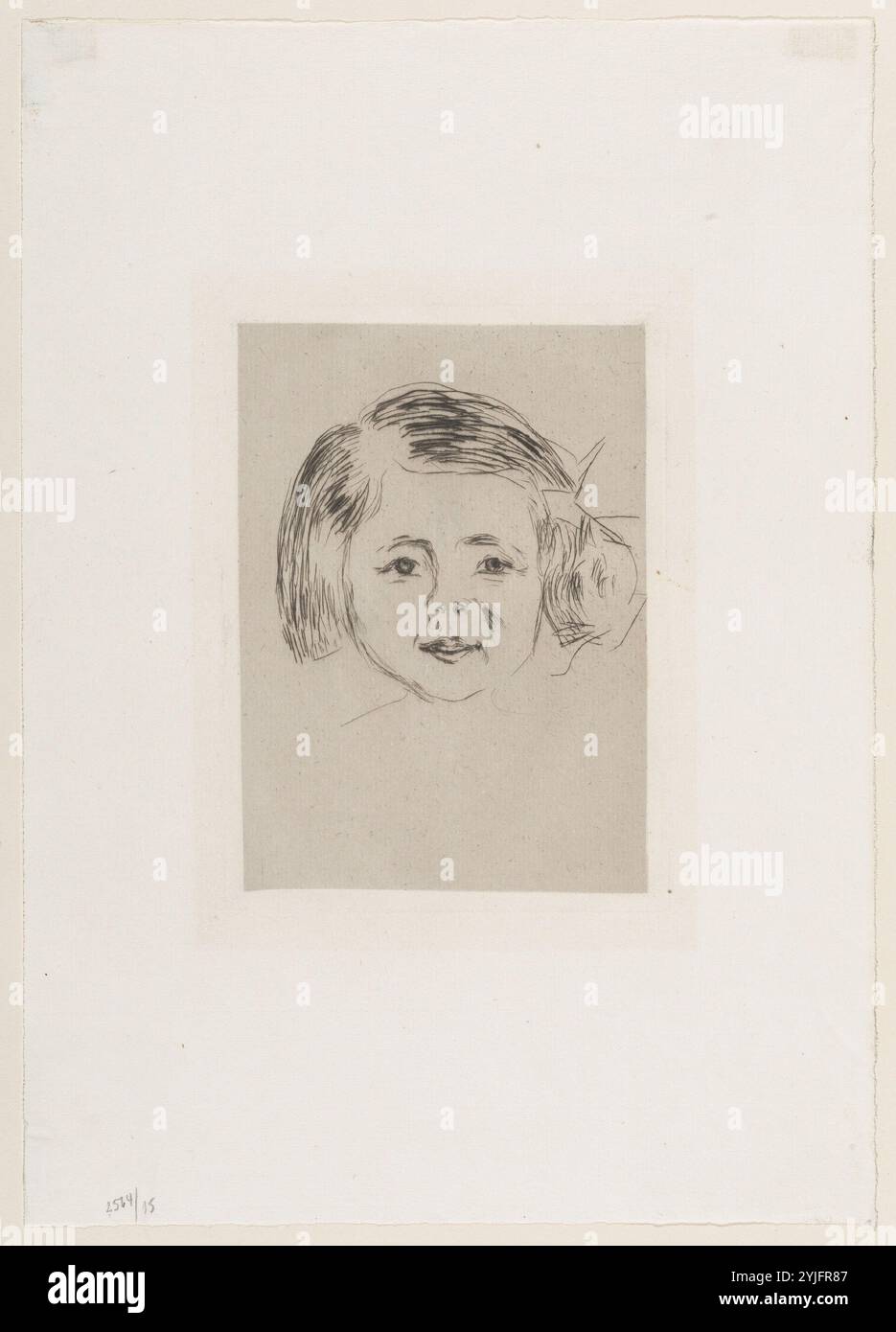 Herbert Esches Tochter. Künstler: Edvard Munch (Norwegisch, Løten 1863-1944 Ekely). Abmessungen: Platte: 7/8 x 1/16 Zoll (17,5 x 12,8 cm) Blatt: 13 11/16 x 9 5/8 Zoll (34,7 x 24,5 cm). Datum: 1905. Museum: Metropolitan Museum of Art, New York, USA. Stockfoto