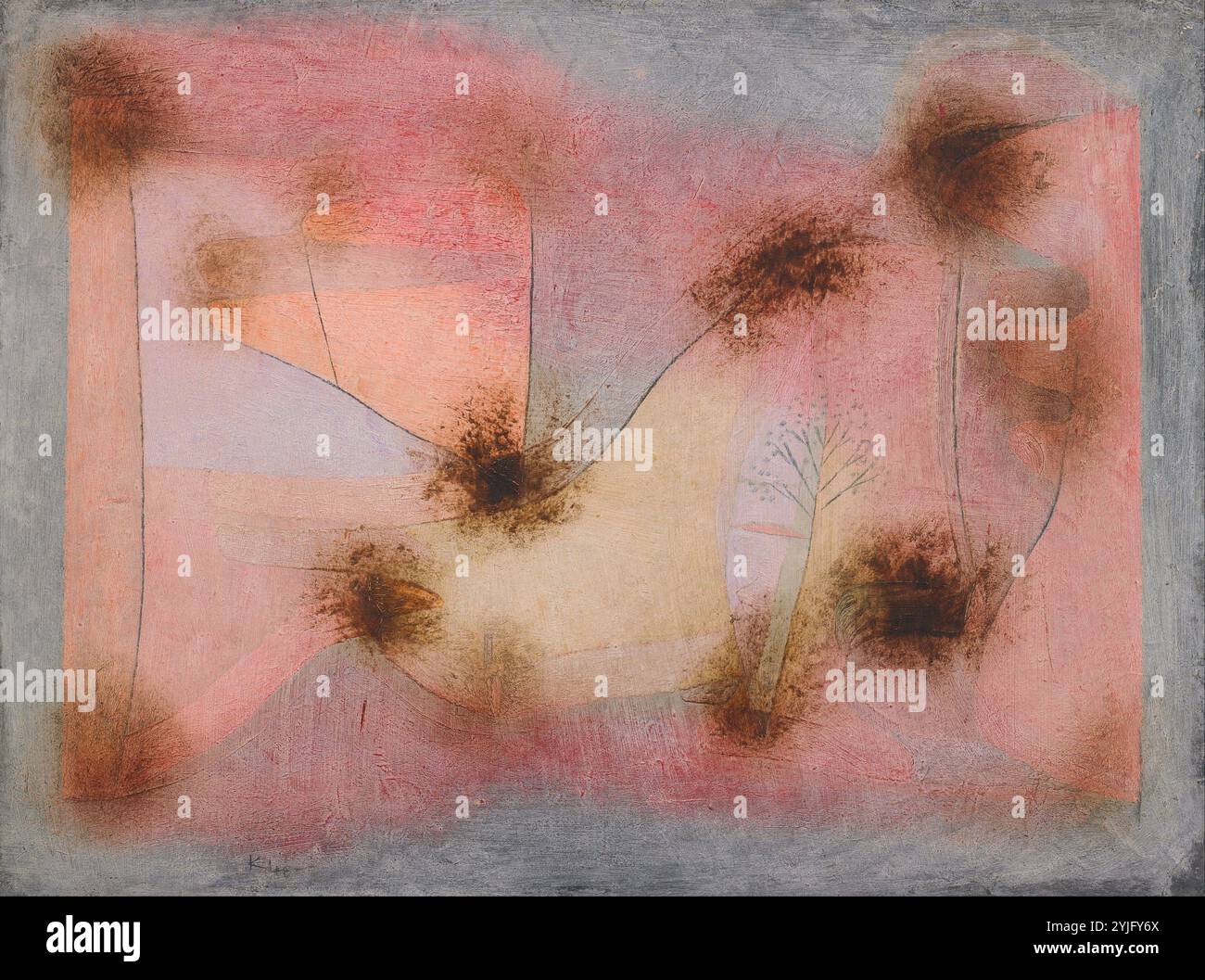 Winterharte Pflanzen. Datum/Zeitraum: 1934. Malerei. Öl auf pulpboard. Höhe: 16,1 (40,9 cm), Breite: 21.6 in (54,9 cm). Autor: Paul Klee. Stockfoto