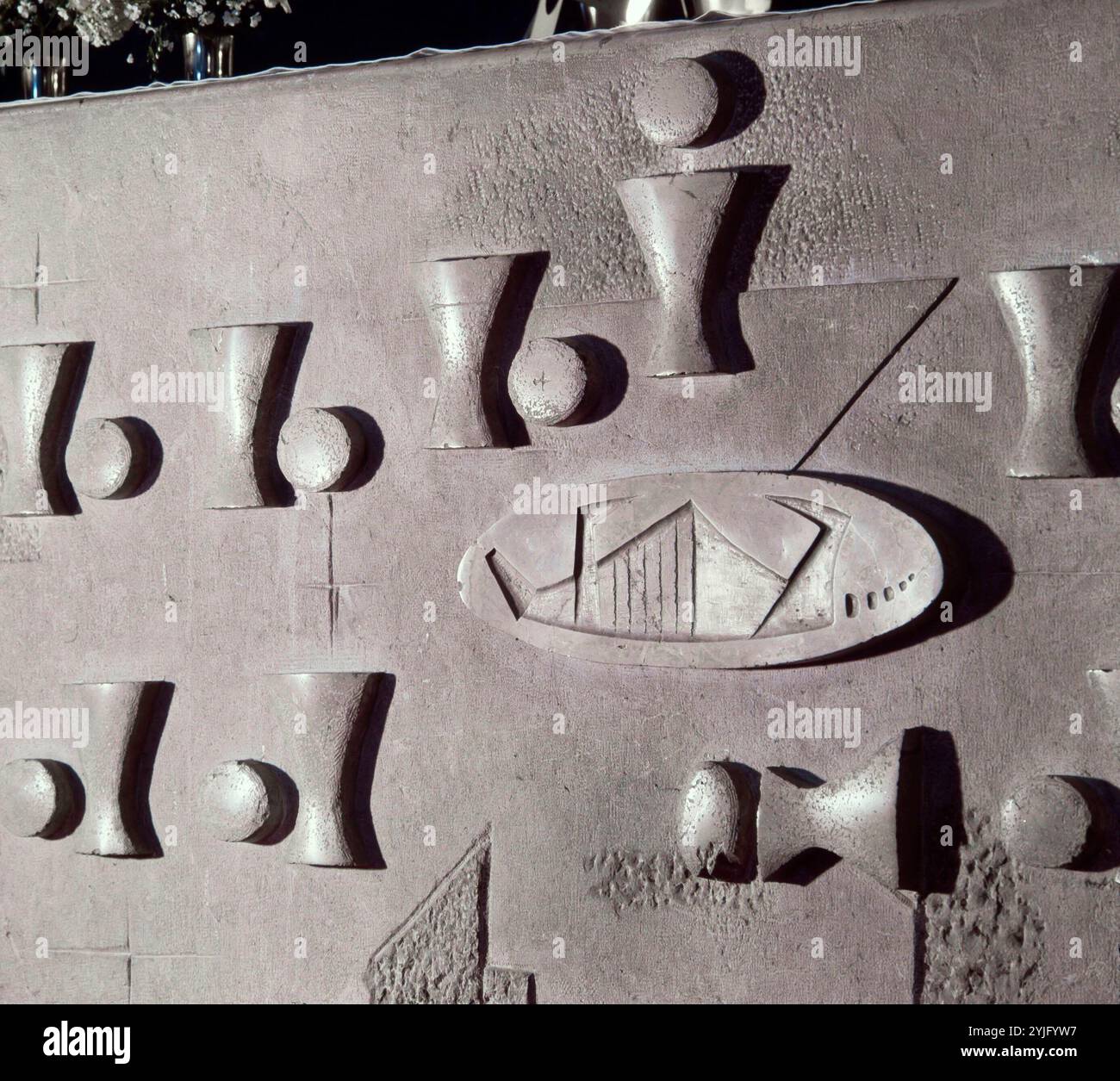 Josep Maria Subirachs/Altar, las mejores, Llars Mundet, Siglo XX, Barcelona, España. Stockfoto