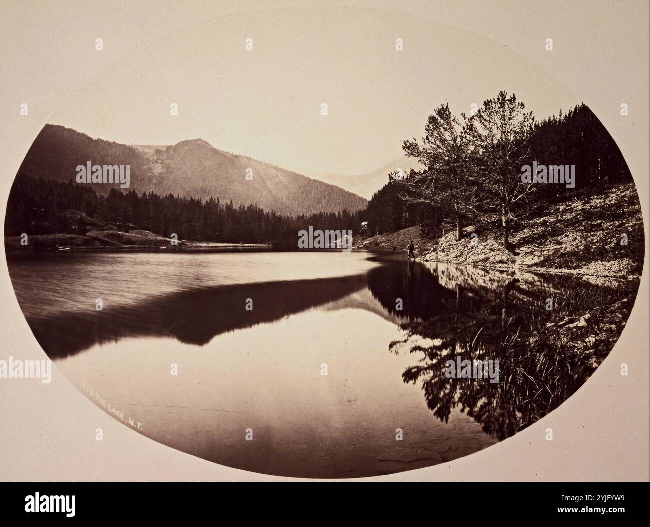 Mystic Lake. Datum/Zeitraum: 1872. Eiweiß drucken. Breite: 31,1 cm. Höhe: 23,2 cm (Bild). Autor: William Henry Jackson. Stockfoto