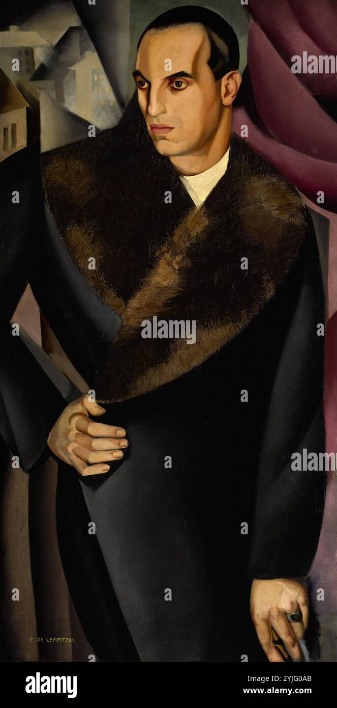 Porträt von Marquis Guido Sommi. Museum: PRIVATE SAMMLUNG. AUTOR: TAMARA DE LEMPICKA. Copyright: Dieses Bildmaterial ist nicht gemeinfreie Inhalte. Es liegt in Ihrer Verantwortung, vor der Veröffentlichung alle erforderlichen Genehmigungen Dritter vom Urheberrechtler in Ihrem Land einzuholen. Stockfoto