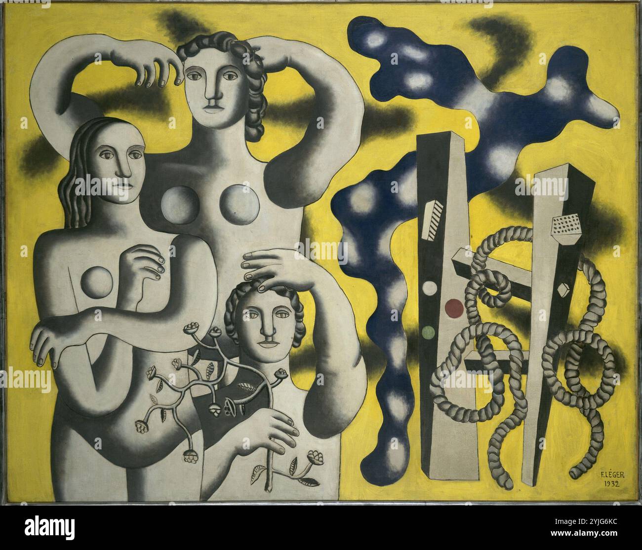 Komposition aux trois Figuren. Museum: Musée national d'Art moderne, Centre Georges Pompidou, Paris. Autor: FERNAND LEGER. Stockfoto