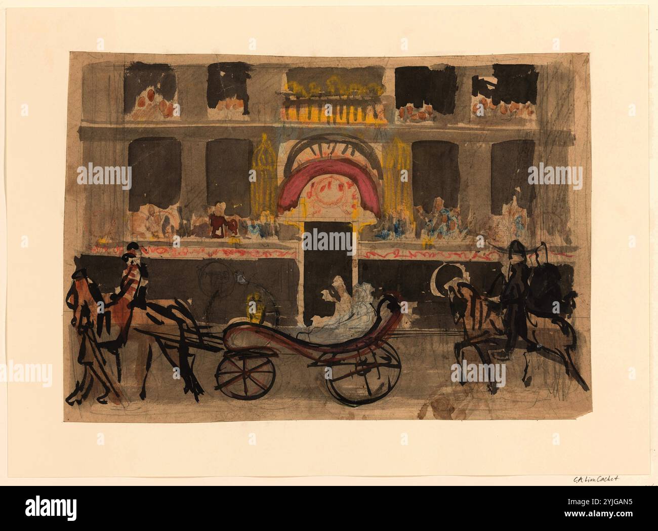 Design für Dekoration für Herengracht 527. Verfasser der Stellungnahme: Carel Adolph Löwe Gütesiegel. Dating: 1898. Maße: H 308 mm x B 440 mm. Museum: Rijksmuseum, Amsterdam. Stockfoto