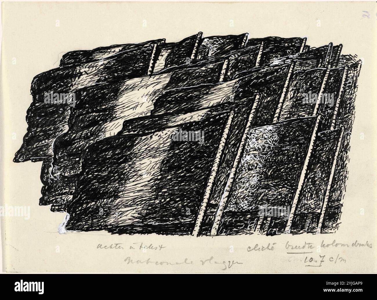 Design Buch Abbildung für Alexander Cohen's Aus anarchistischen zu Monarchistischen: Nationale Flaggen. Verfasser der Stellungnahme: Leo Gestel. Datierung: 1891 - 1941. Maße: H 131 mm x B 179 mm. Museum: Rijksmuseum, Amsterdam. Stockfoto