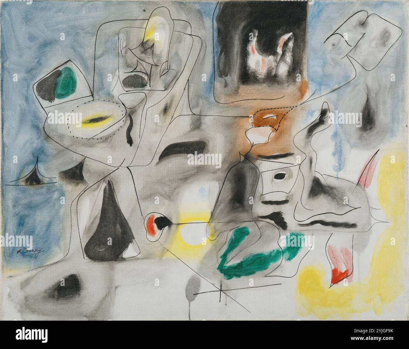 Arshile Gorky (Khorkom, 1905 - Sherman, 1948). Guten Hoffnung Straße II. Pastorale (1945). Öl auf Leinwand. 64,7 x 82,7 cm. Museum: Museo Nacional Thyssen-Bornemisza, Madrid. Stockfoto