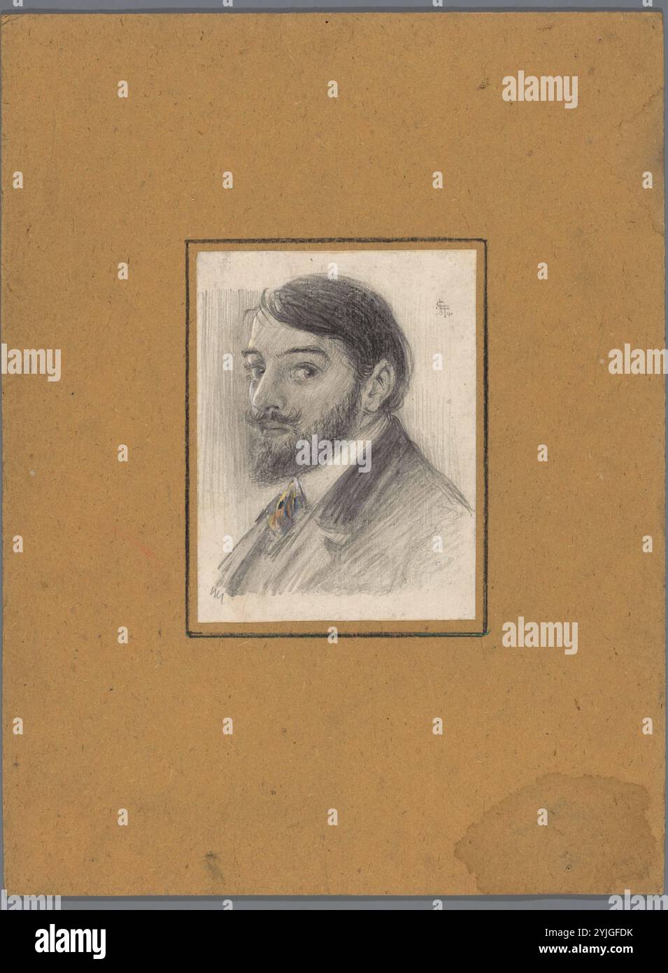 Self Portrait von Leo Gestel. Verfasser der Stellungnahme: Leo Gestel (vom Künstler signiert). Dating: 1904. Maße: H 400 mm x B 300 mm; h 800 mm × w 135 mm. Museum: Rijksmuseum, Amsterdam. Stockfoto