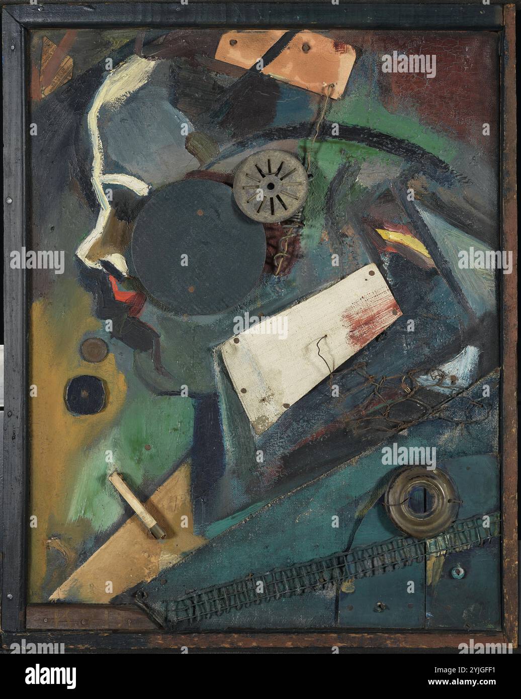 Kurt Schwitters (Hannover, 1887 - Ambleside, 1948). Merzbild 1A (Psychiater) (1919). Öl, Assemblage und Collage auf Leinwand. 48,5 x 38,5 cm. Museum: Museo Nacional Thyssen-Bornemisza, Madrid. Stockfoto