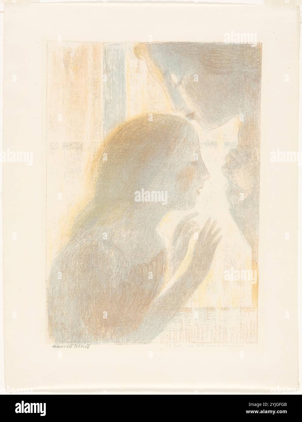 Twilights haben die Weichheit des alten Gemäldes, Platte sechs aus der Liebe. Maurice Denis (Französisch, 1870-1943); veröffentlicht von Ambroise Vollard (Französisch, 1867-1939). Datum: 1898-1899. Abmessungen: 400 x 299 mm (Bild); 530 x 405 mm (Blatt). Lithografie in Rosa, Grün und Gelb auf hellem elfenbeinfarbenem Webpapier. Herkunft: Frankreich. Museum: Chicago Art Institute, FLORENCIA, USA. Stockfoto