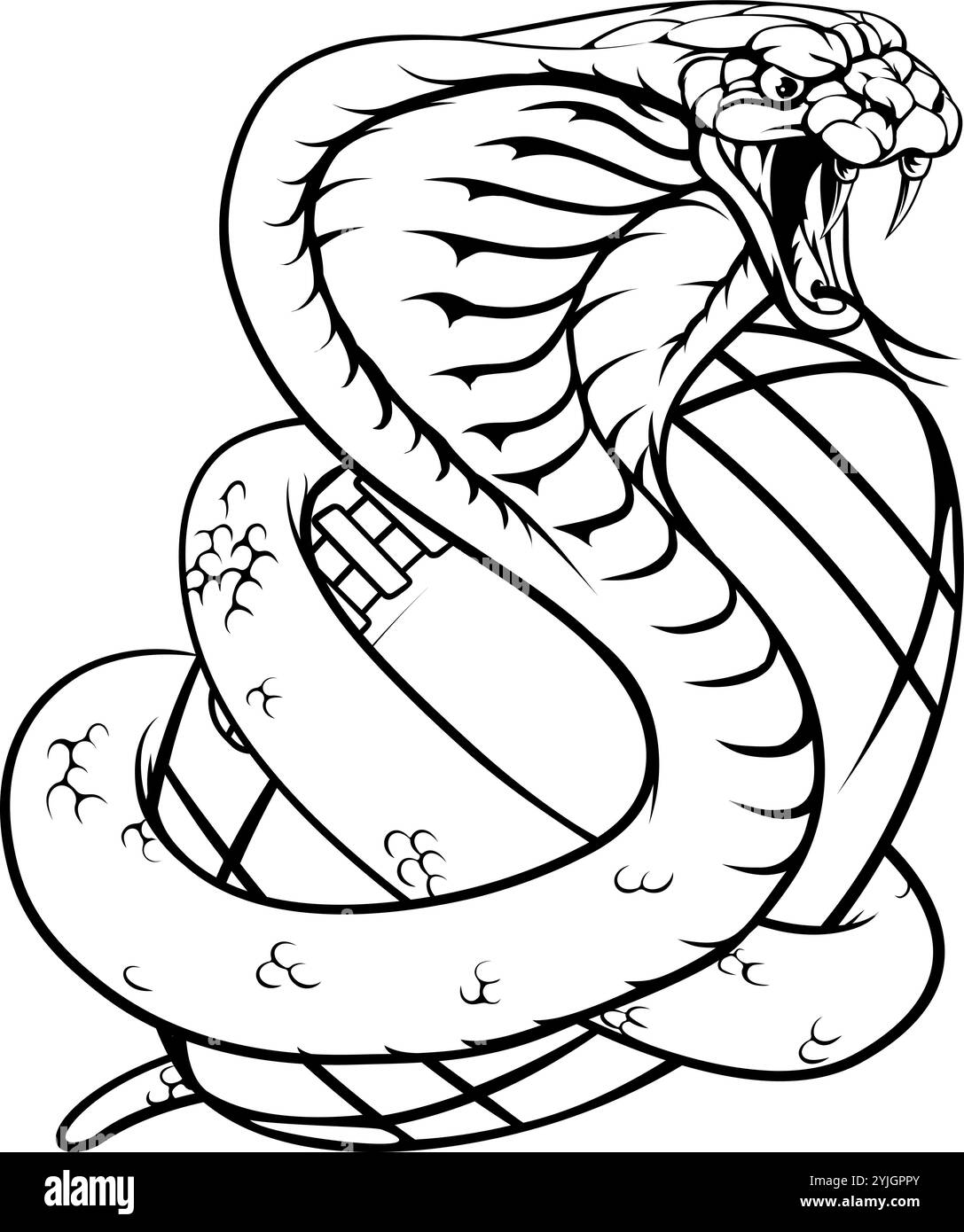 Kobra Snake American Football Team Tiermaskottchen Stock Vektor