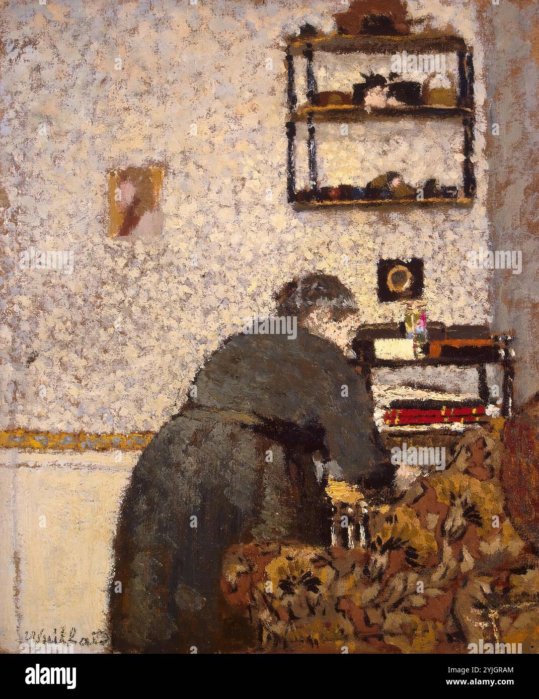 Madame Vuillard in einem Salon. Frankreich, Ca. 1893. Abmessungen: 27,5x22,8 cm. Museum: Staatliche Eremitage, St. Petersburg. Autor: Jean Edouard Vuillard. Stockfoto