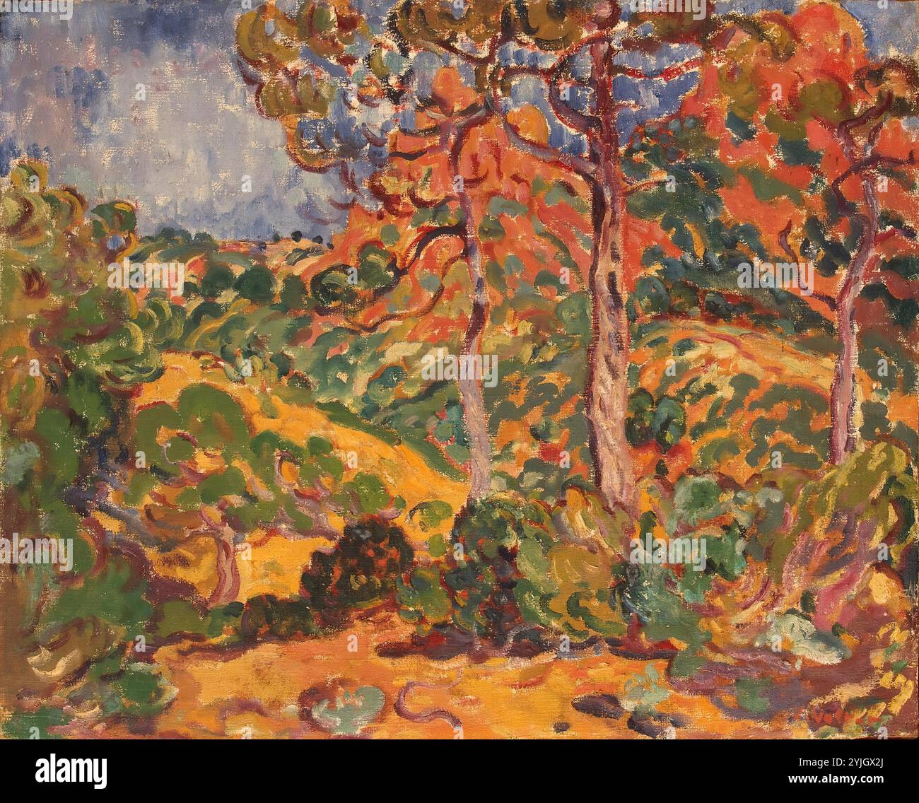 Von unlight unter den Bäumen". Frankreich, ca. 1908/1909. Abmessungen: 66 x 82 cm. Museum: Staatliche Eremitage, St. Petersburg. Autor: Louis Valtat. Stockfoto