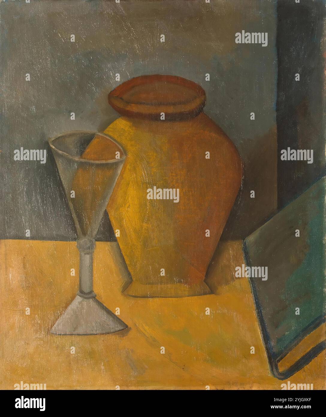 'Pot, Glas und Buch". Frankreich, 1908. Abmessungen: 55 x 46 cm. Museum: Staatliche Eremitage, St. Petersburg. Autor: Pablo Picasso. Stockfoto