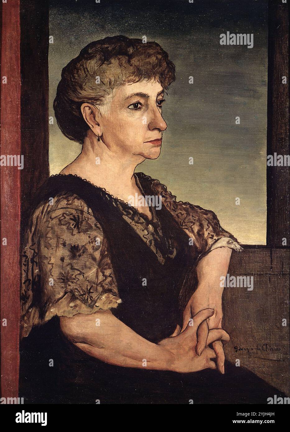 Ritratto della Madre. Museum: Galleria Nazionale d'Arte Moderna Rom. Autor: GIORGIO DE CHIRICO. Stockfoto