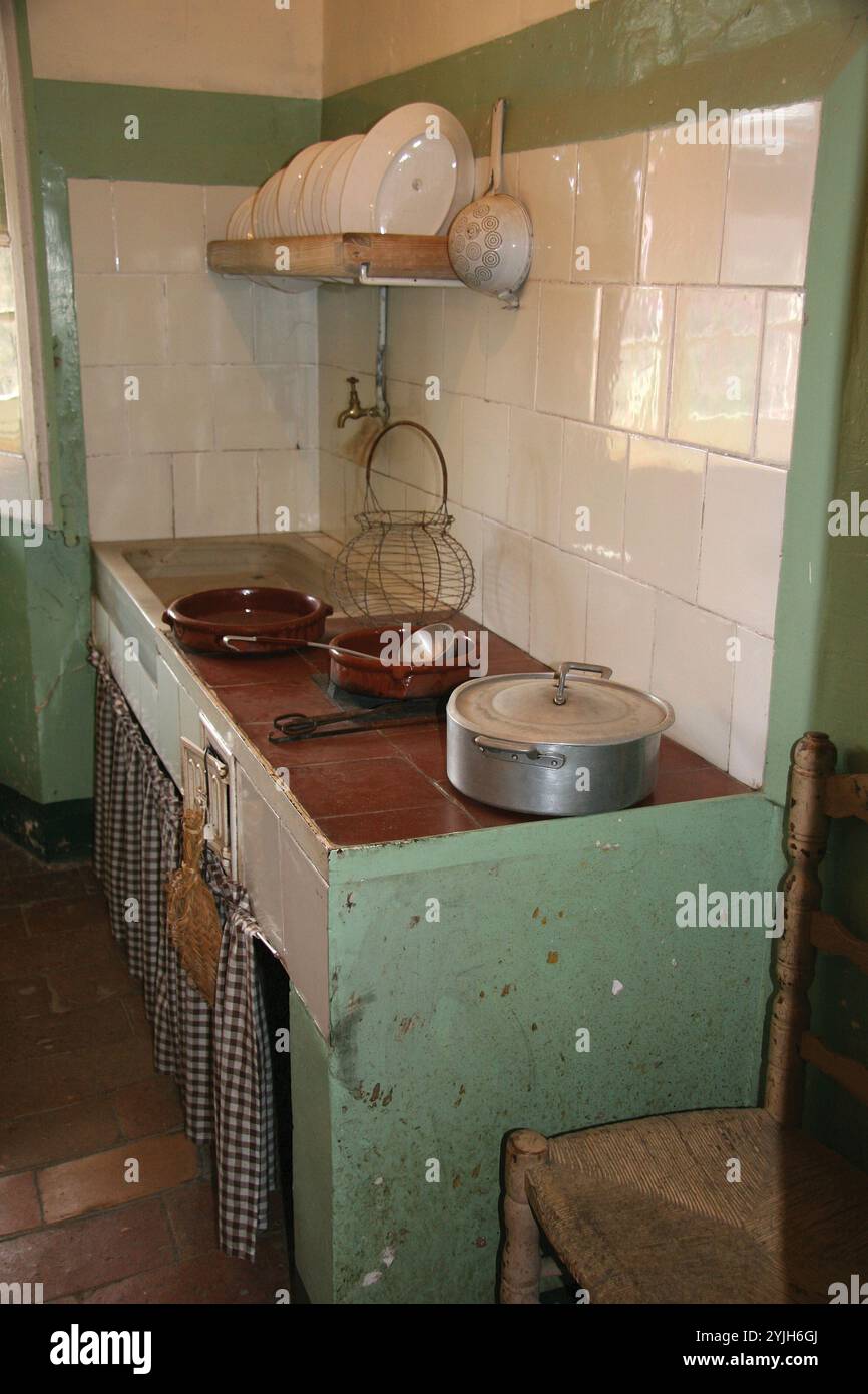 Spanien. Katalonien. Puig Reig. Can Vidal. Industrielle Textilkolonie. Gegründet 1898 von Ignasi Vidal am rechten Ufer des Llobregat River. Küche von Stockfoto