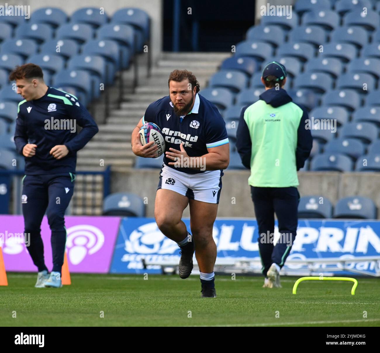 Scottish Gas Murrayfield. Edinburgh Schottland Großbritannien 15. November 24 HERBSTTESTS 2024/25 Schottlands Teamlauf, Medienzugriff auf Trainingssitzung vor dem Spiel gegen Portugal Pierre Schoeman aus Schottland Credit: eric mccowat/Alamy Live News Stockfoto