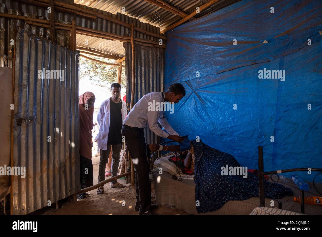 Harar-Äthiopien - Dezember 4 2019 : Ein lokales Krankenhaus in einem lager in somalia außerhalb der Stadt Stockfoto