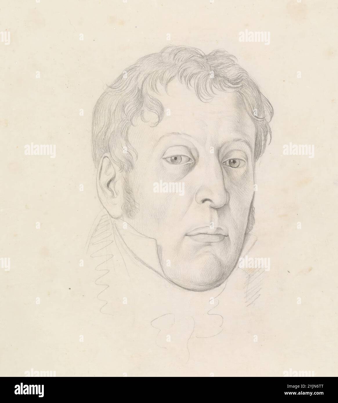 Josef von Führich, Österreich, 1800 - 1876, Ottavio Lancellotti, Principe di Lauro, 1828, Graphit auf Webpapier, Blatt: 35,3 x 23,7 cm Stockfoto