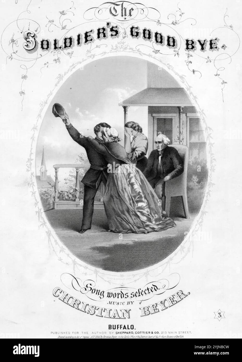 The Soldier's Good-by, Beyer, Christian (Komponist), Sheppard, Cottier & Co., Buffalo, 1864., Vereinigte Staaten, Geschichte, Bürgerkrieg, 1861-1865, Lieder und Musik, Lieder mit Klavier, Noten, Kataloge, Vereinigte Staaten, Geschichte, Bürgerkrieg, 1861-1865, soziale Aspekte, Lieder und Musik, Soldaten, Vereinigte Staaten, Lieder und Musik, Soldaten, United States, Pictorial Works, Popular Songs of the Day, Songs and Music, war and Conflict, Civil war and Reconstruction (1861–1877), Music Associated with the Union Side, Noten Stockfoto