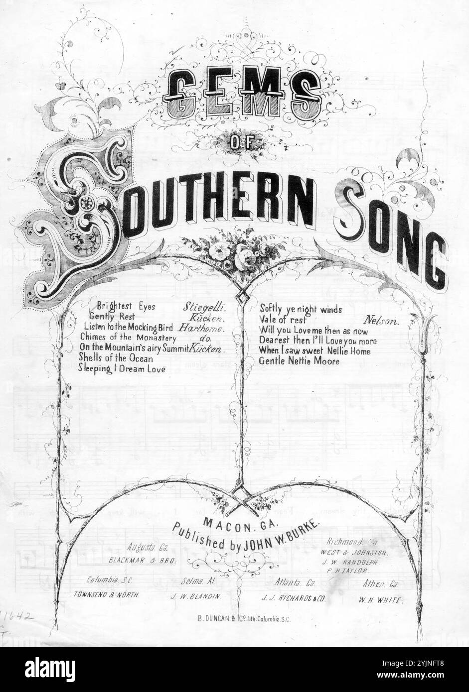 Sanfte Ruhe, Kucken, (Komponist), Powell, Walter (Texter), John W. Burke, Macon., Vereinigte Staaten, Geschichte, Bürgerkrieg, 1861-1865, Lieder und Musik, populäre Musik, USA, bis 1901, Mütter, Lieder und Musik, populäre Lieder des Tages, Lieder und Musik, Krieg und Konflikt, Bürgerkrieg und Wiederaufbau (1861–1877), Musik assoziiert mit der Konföderierten Seite, Noten Stockfoto